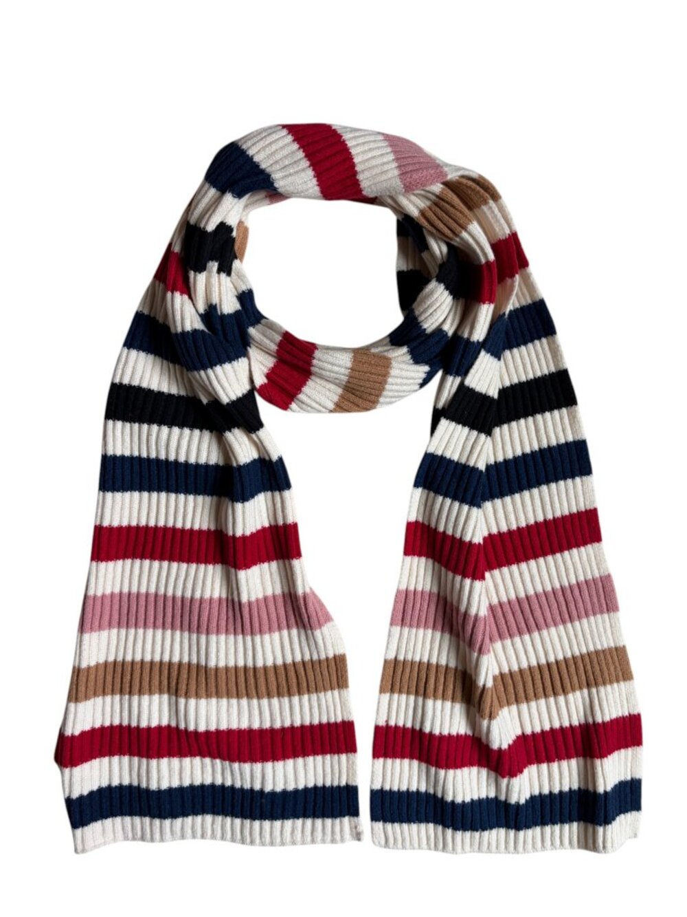 NWT GAP CashSoft Scarf (White Multi Stripe) - O/S